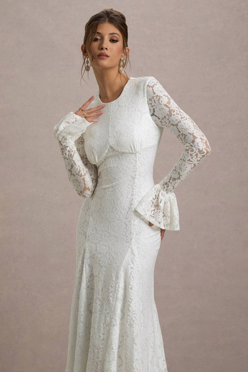 Cream lace midi dress on sale