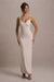 Twist Of Fate | Champagne Twist-Neck Maxi Dress