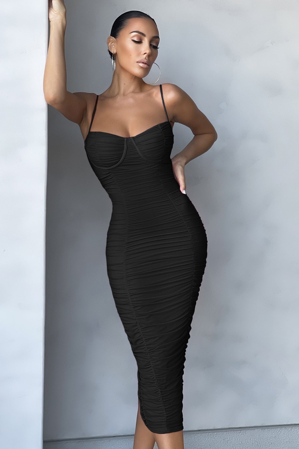 Mesh midi new arrivals bodycon dress