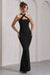 Cross My Heart | Black Sleeveless Cross-Neck Maxi Dress
