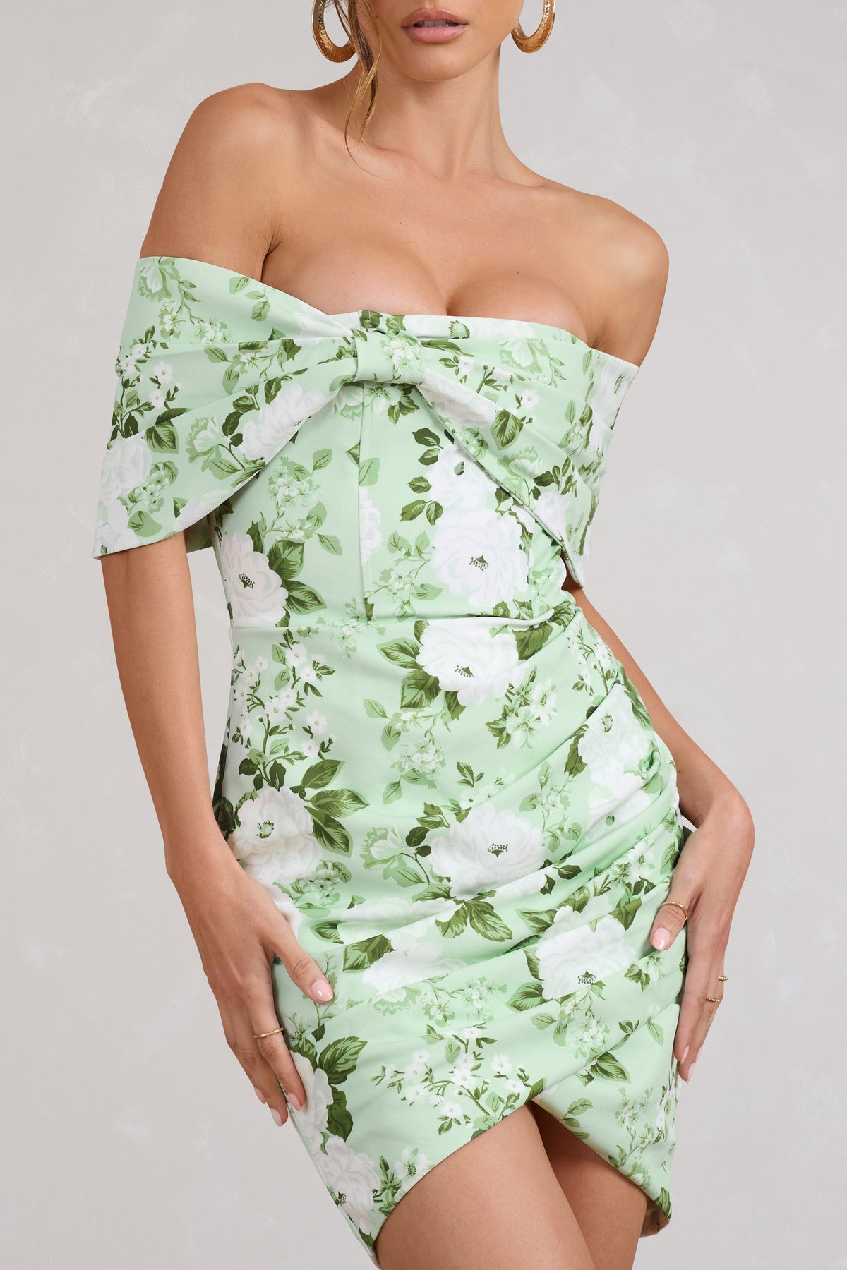Wrap dress green floral top