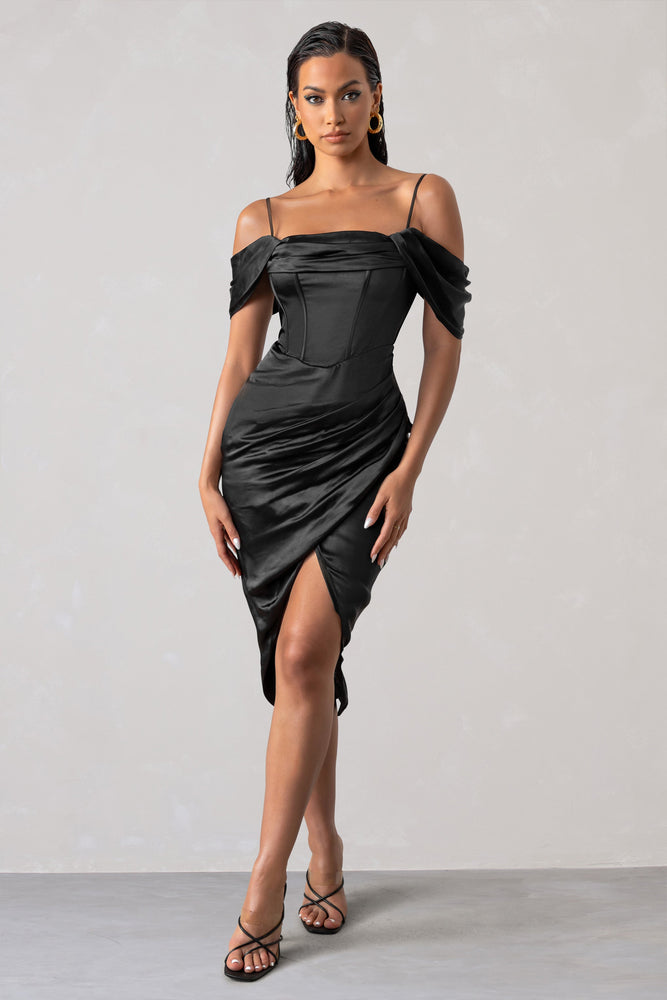 Club l tuxedo wrap midi dress discount