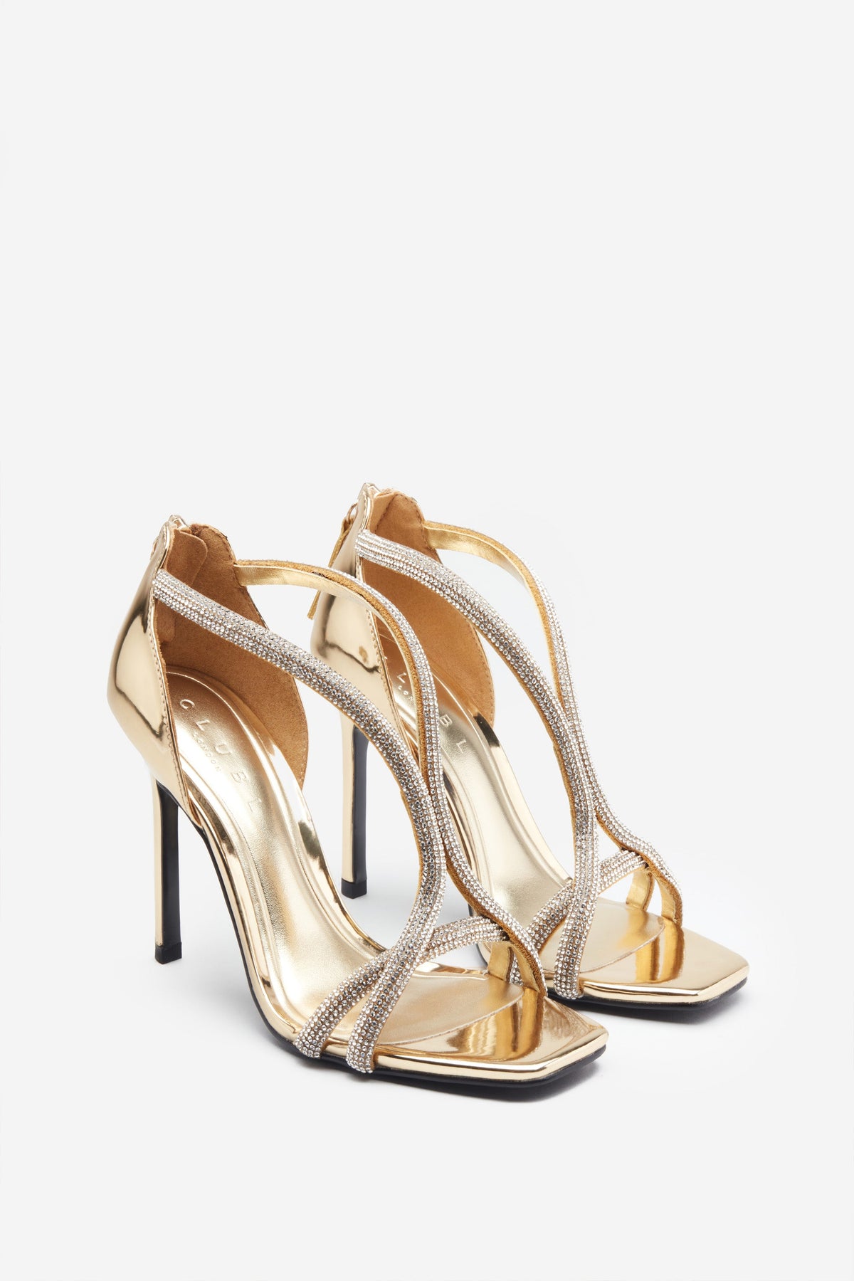Silver Metallic Cap Ankle-Strap Heeled Sandals - CHARLES & KEITH IN