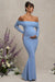 Pretty Perfect | Powder Blue Maternity Halter Asymmetric Maxi Dress