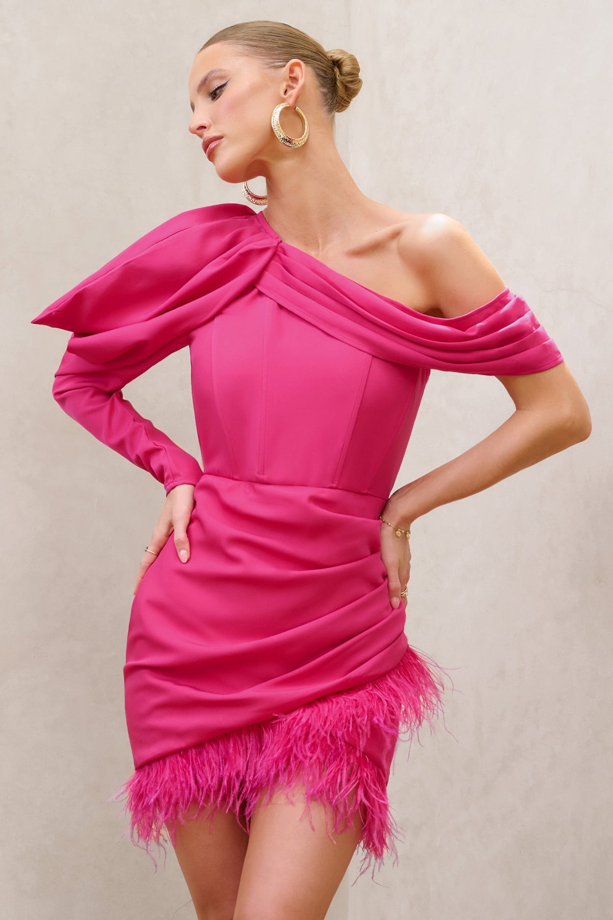 Neon pink sales club dress