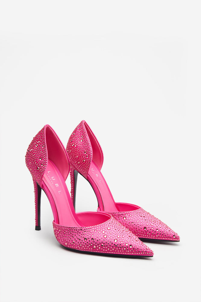 Catcher Pink Diamante Pointed Court Heels – Club L London IRE