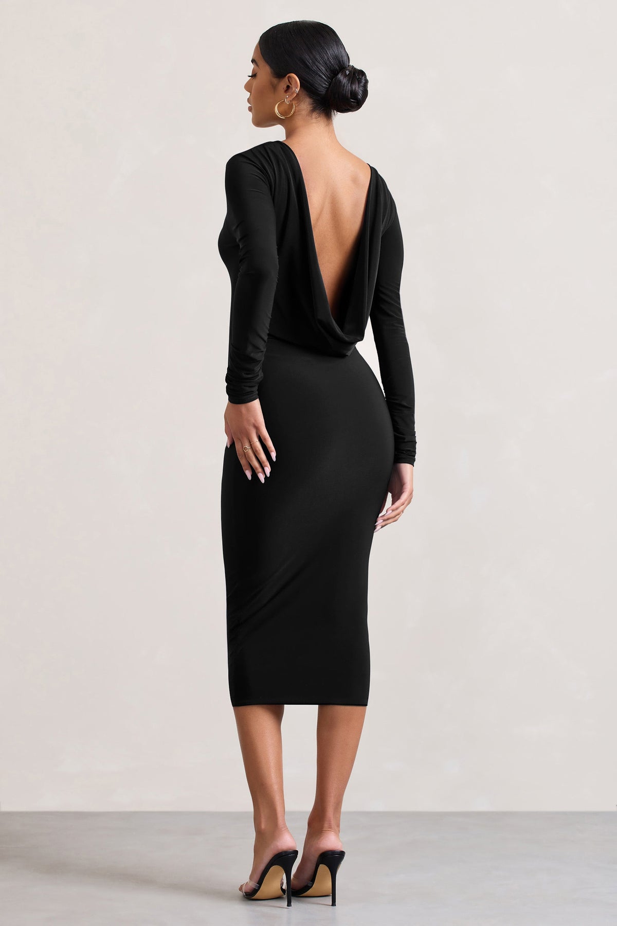 Cowl back midi dress 2025
