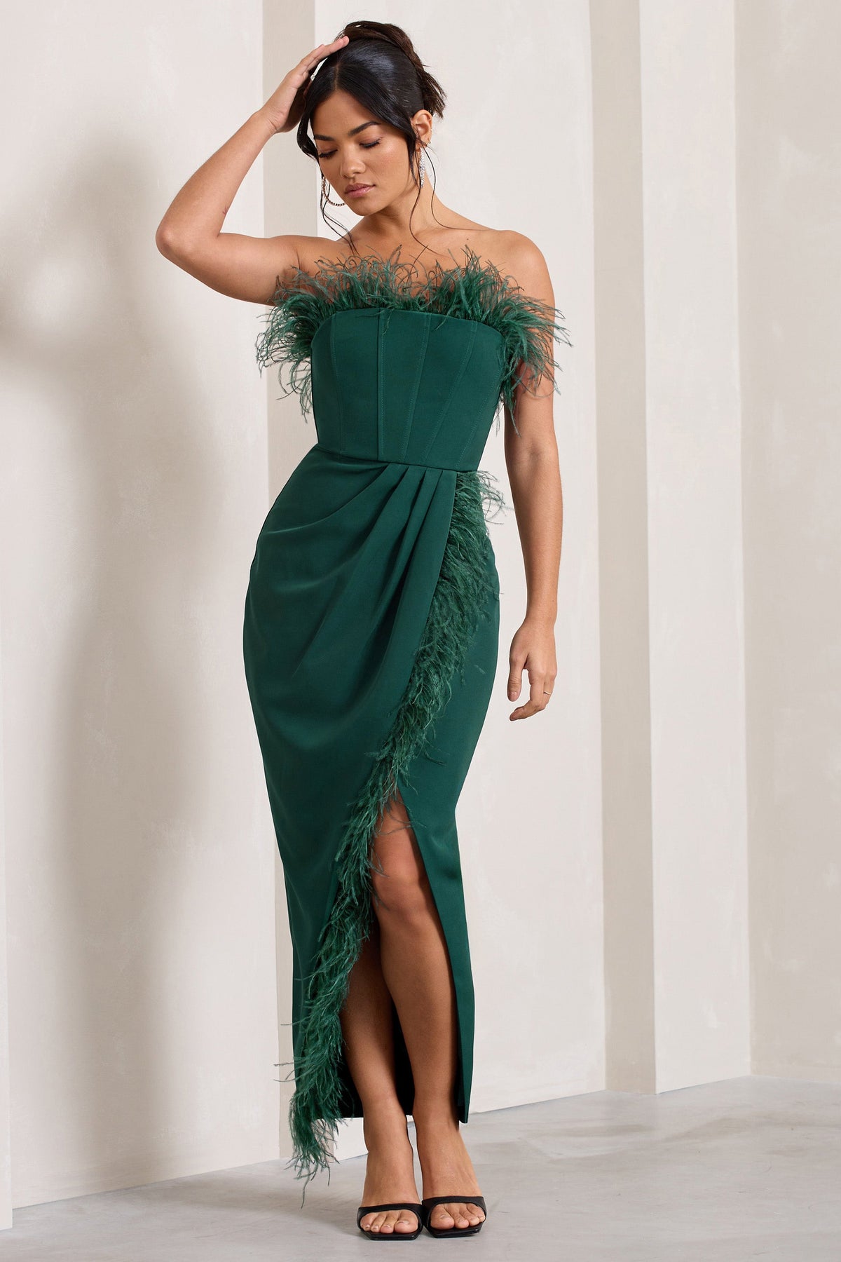 Green bandeau hot sale dress