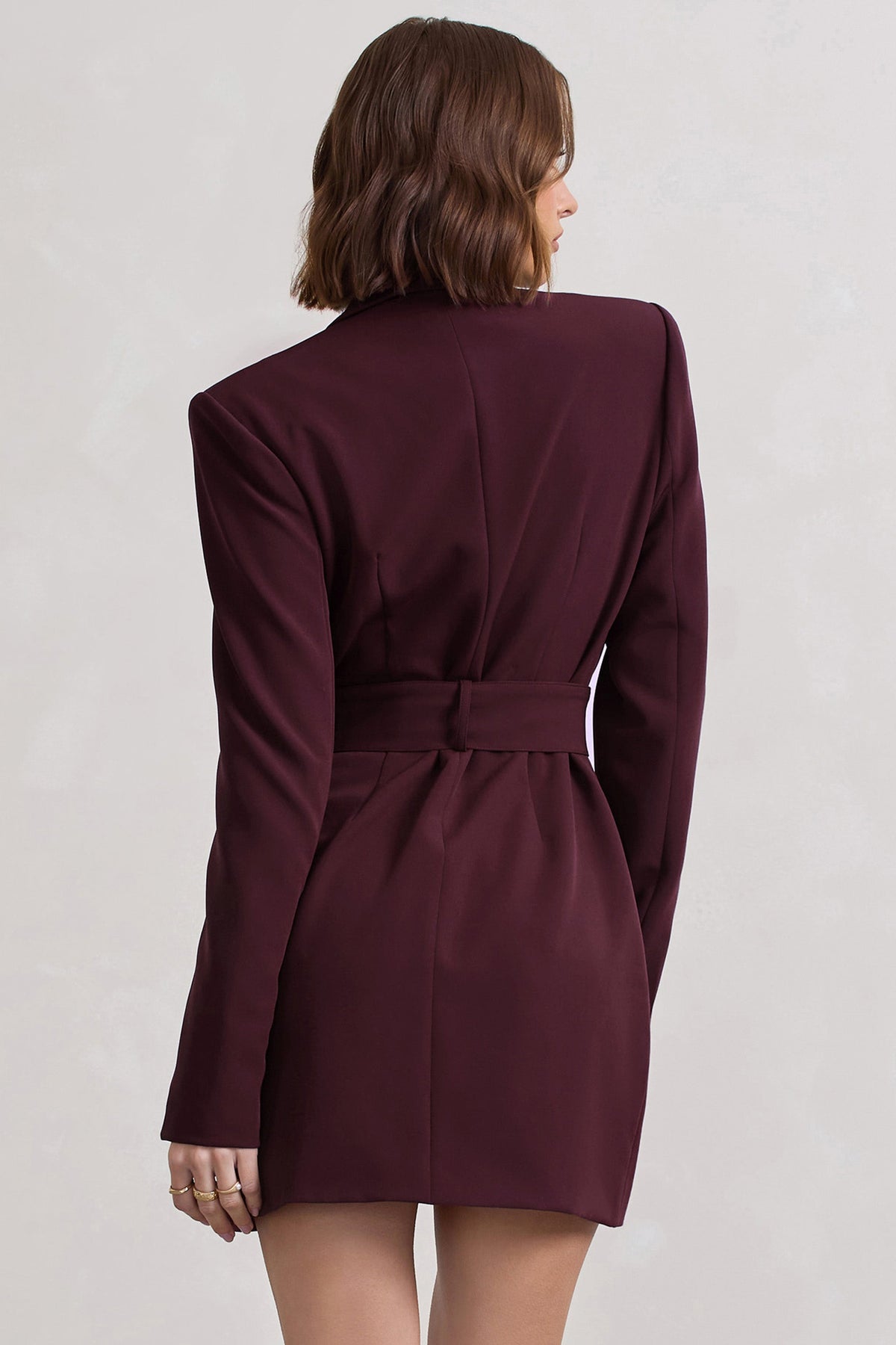 Genesis Plum Belted Utility Blazer Dress Club L London IRE