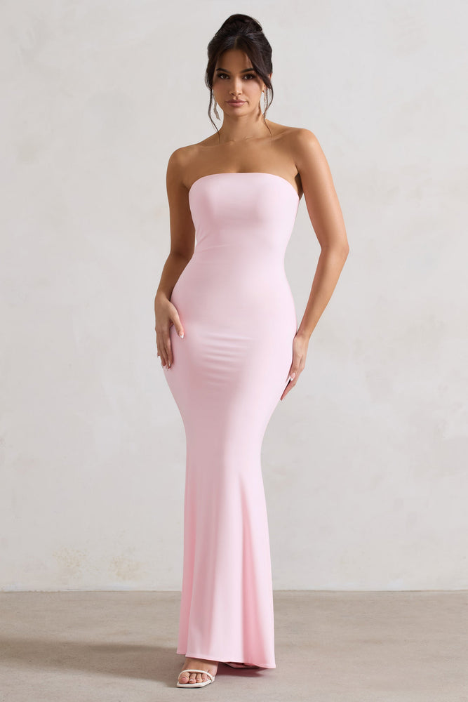 Ceremony Pink Bandeau Maxi Dress – Club L London IRE