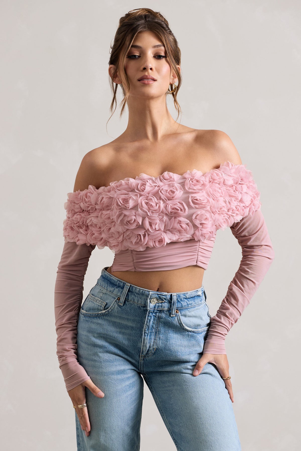 Floral bardot top online