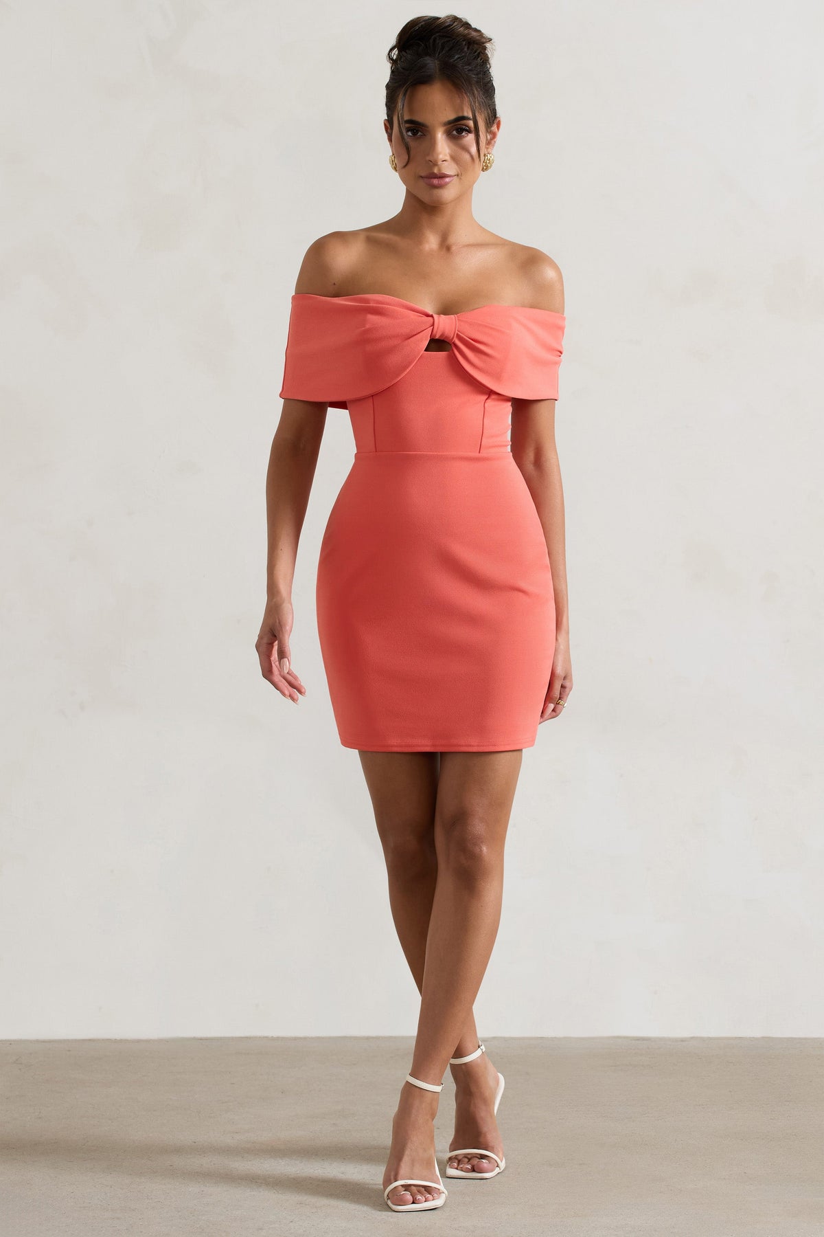 Karen millen coral bow dress on sale