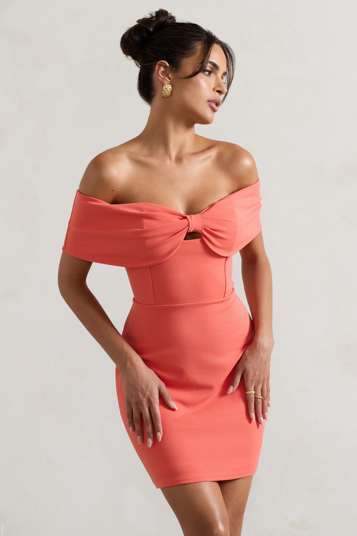 Coral mini dress clearance