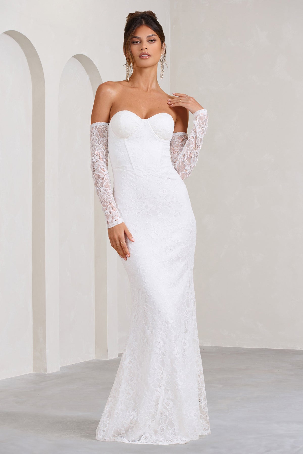 Lace hot sale bandeau dress