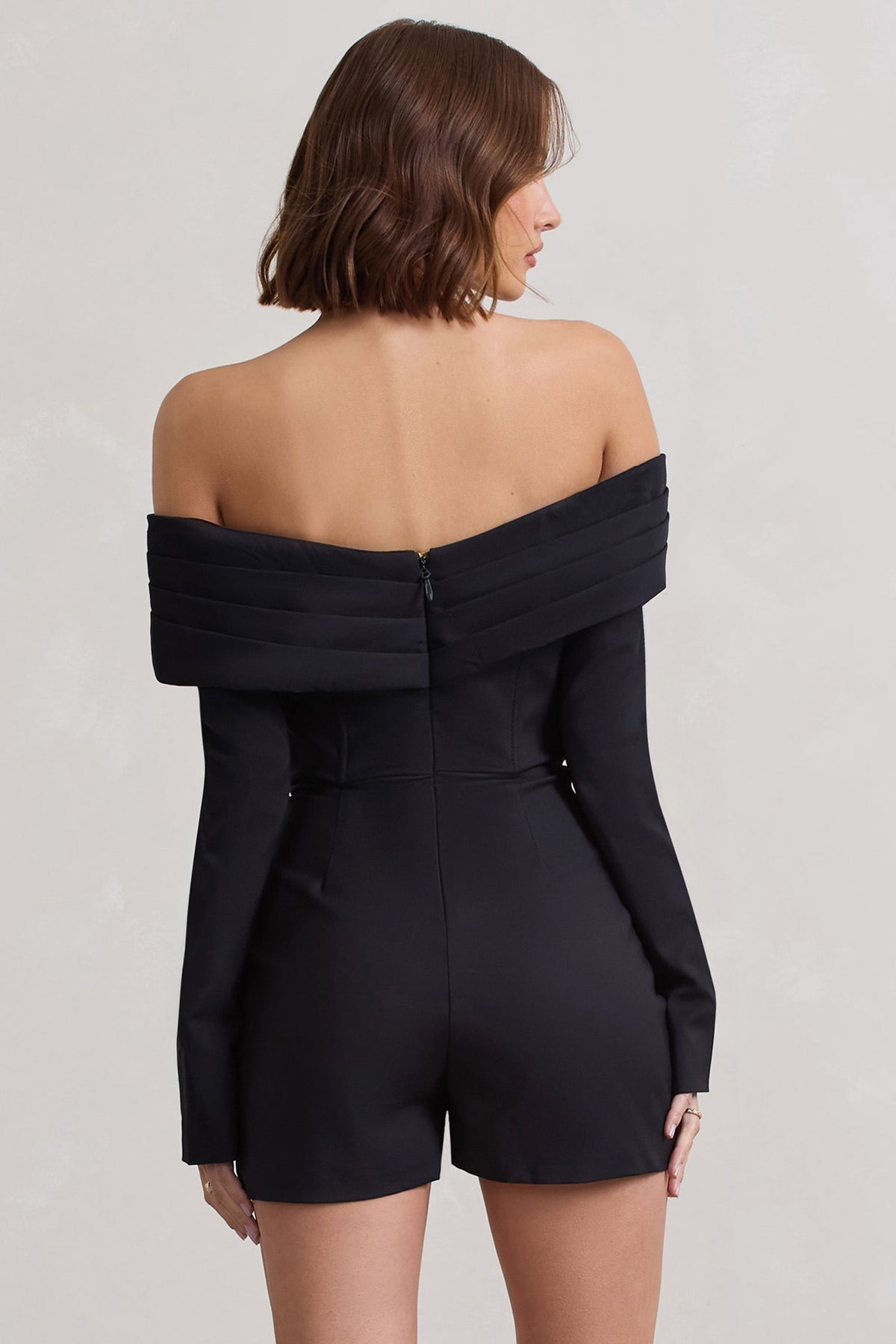 Long black playsuit new arrivals