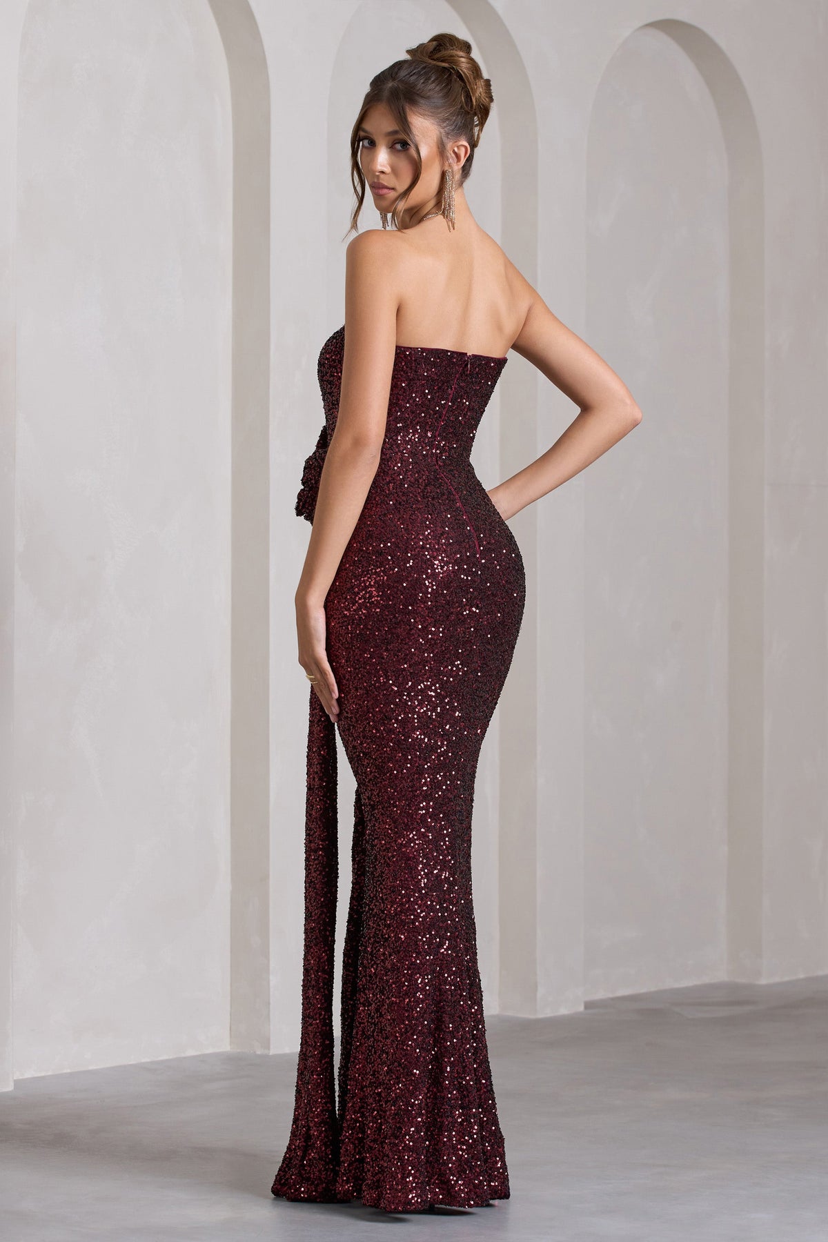 Club l sequin maxi dress top