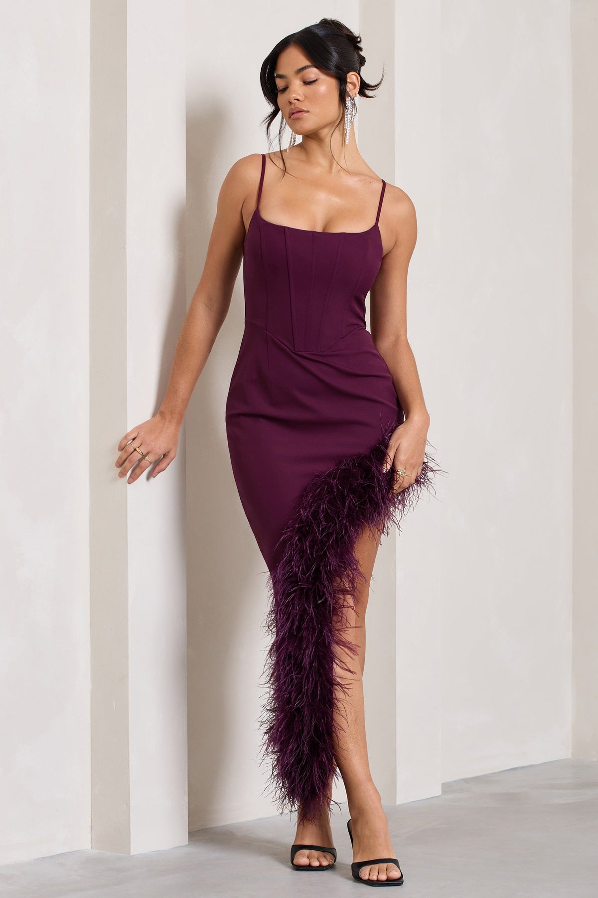 Burgundy sales strappy dress