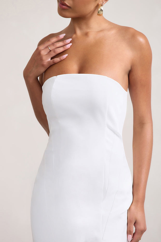 Long white tube dress hotsell