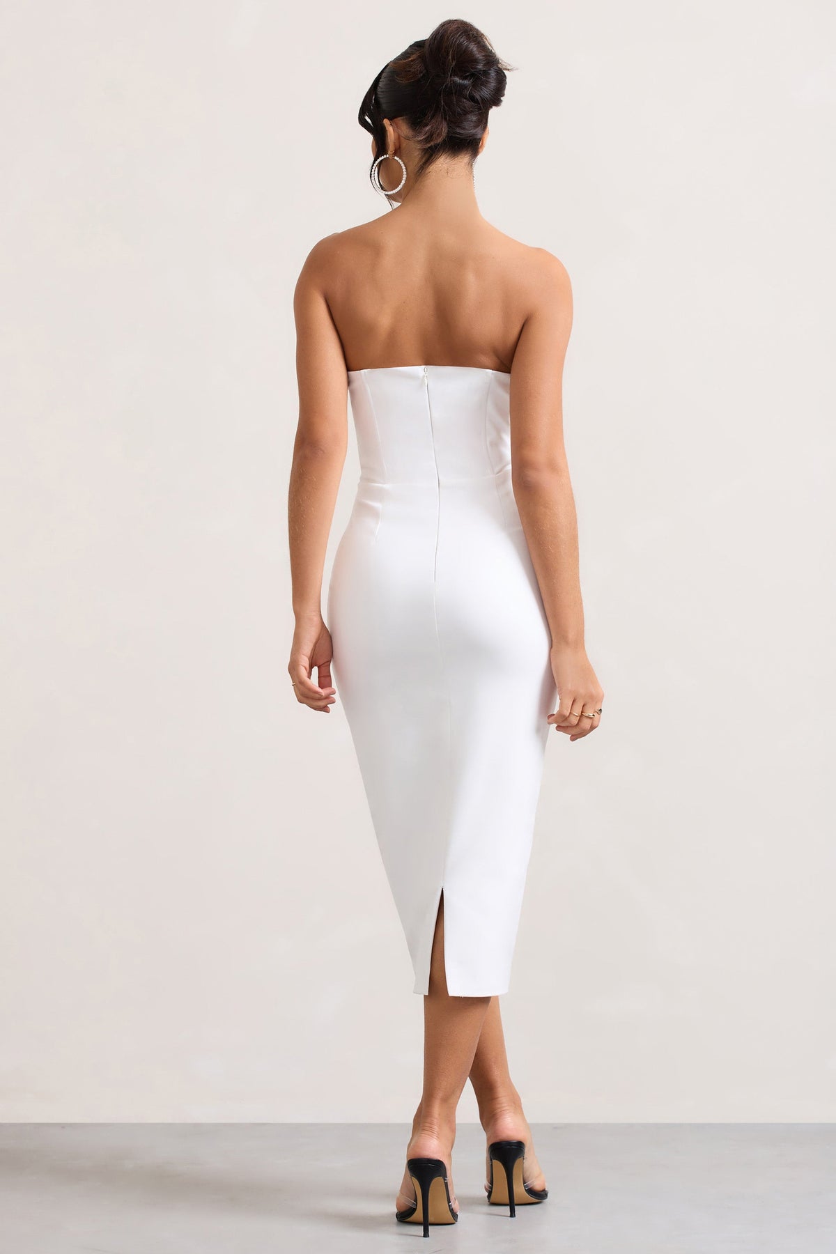 Midi strapless dress clearance
