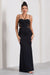 Stardom | Black Chiffon Strappy Sweetheart Cut-Out Maxi Dress