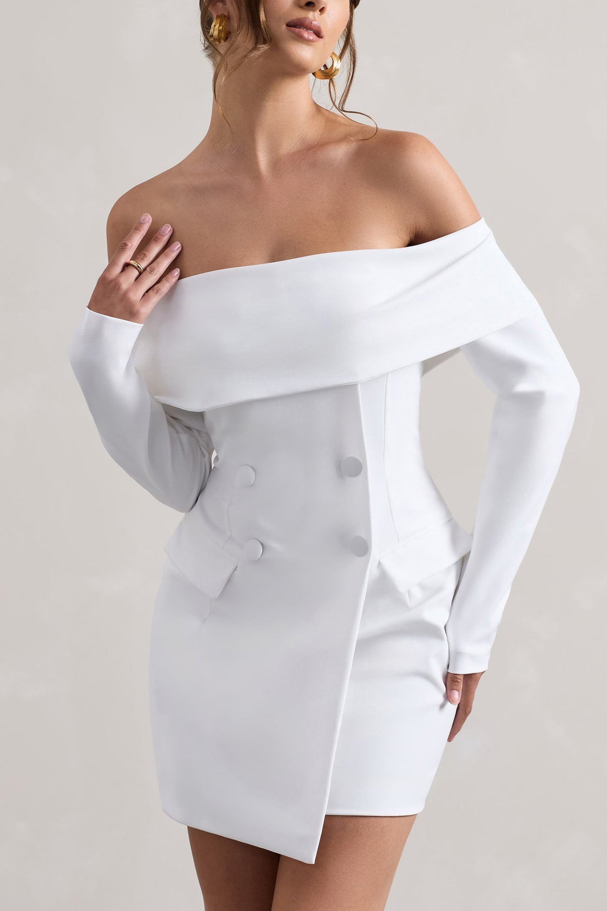 Tara | White Bardot Tailored Blazer Dress