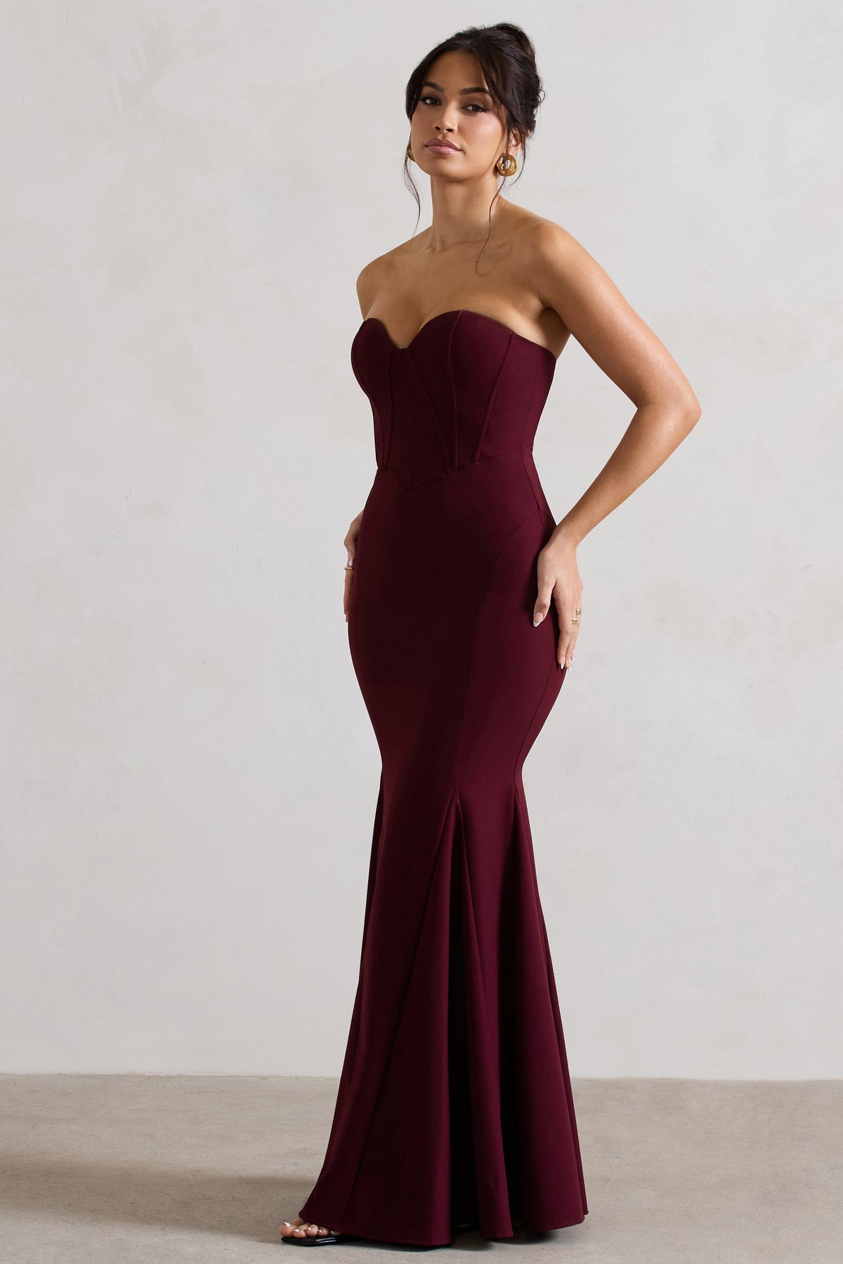 Bustier detail fishtail maxi dress shop
