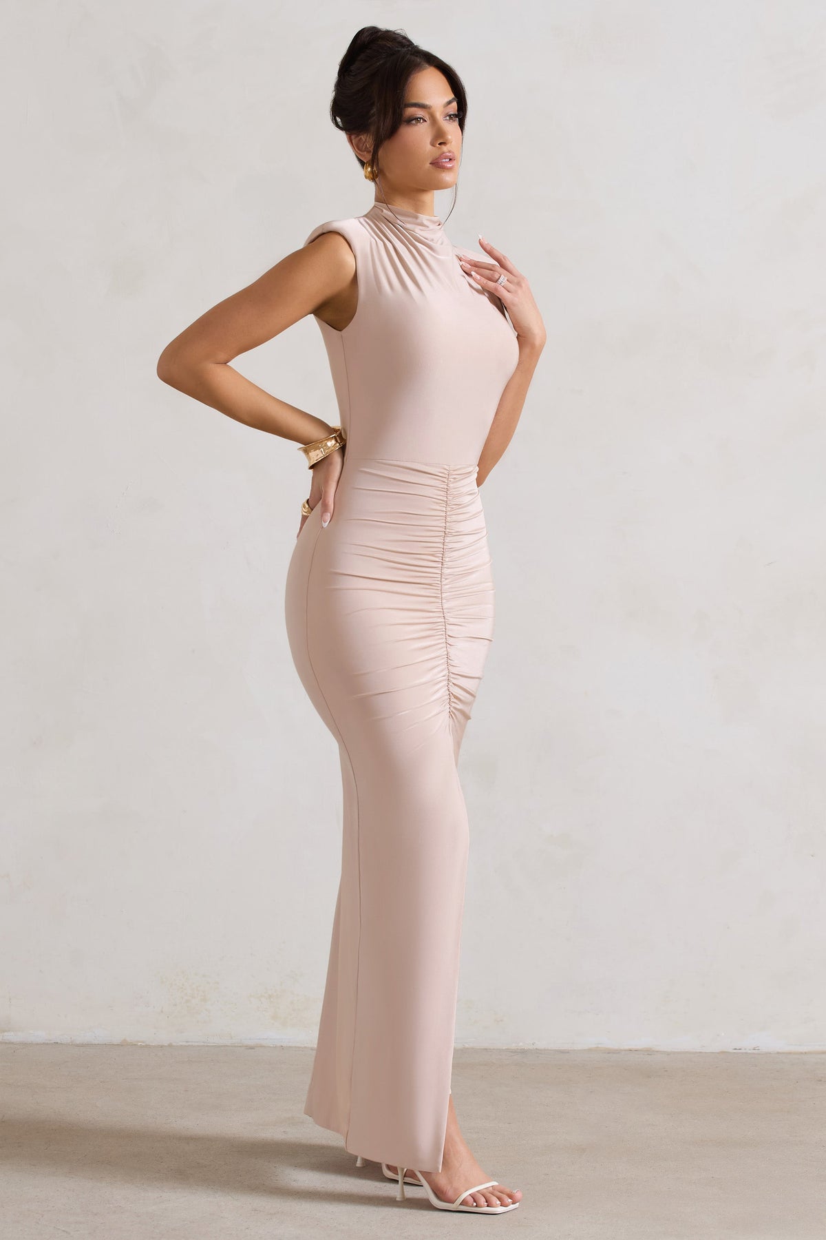 WB_CL131031059-SamiraChampagneRuchedHigh-NeckSplitMaxiDress2