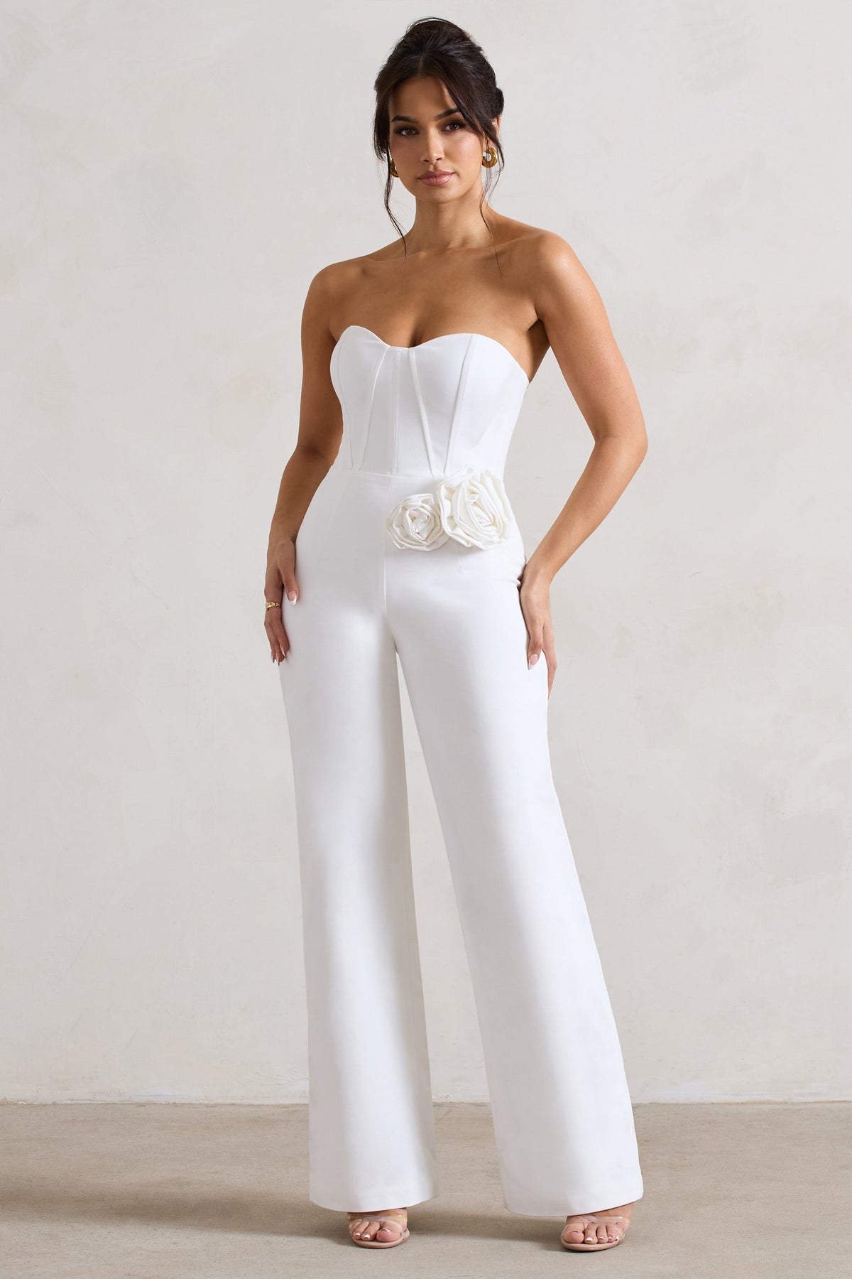 White corset jumpsuit sales