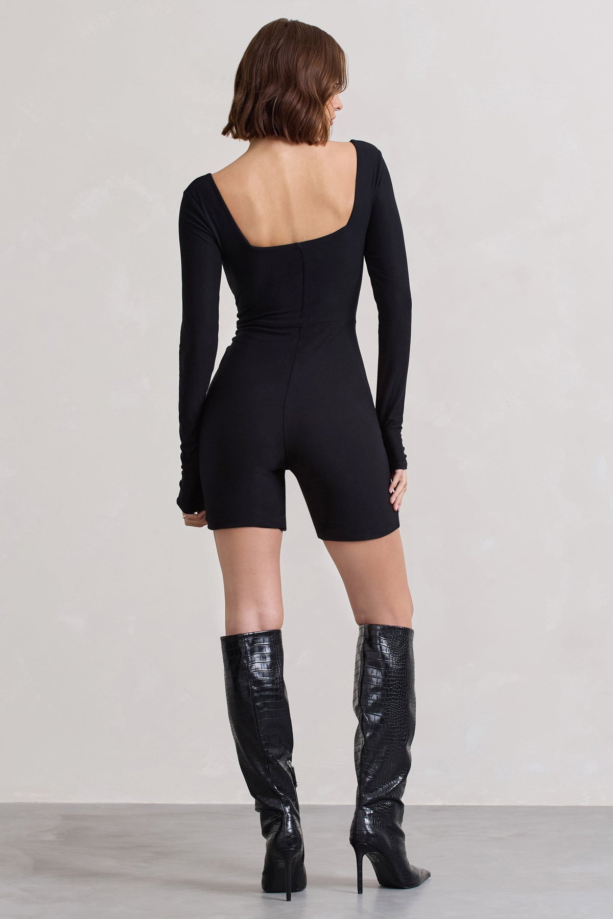 WB_CL132270002-KayleighBlackSquare-NeckLong-SleevePlaysuit1