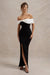 WB_HR_CL127770225-EvaBlack_WhiteBardotBowDetailMaxiDressWithThighSplit0