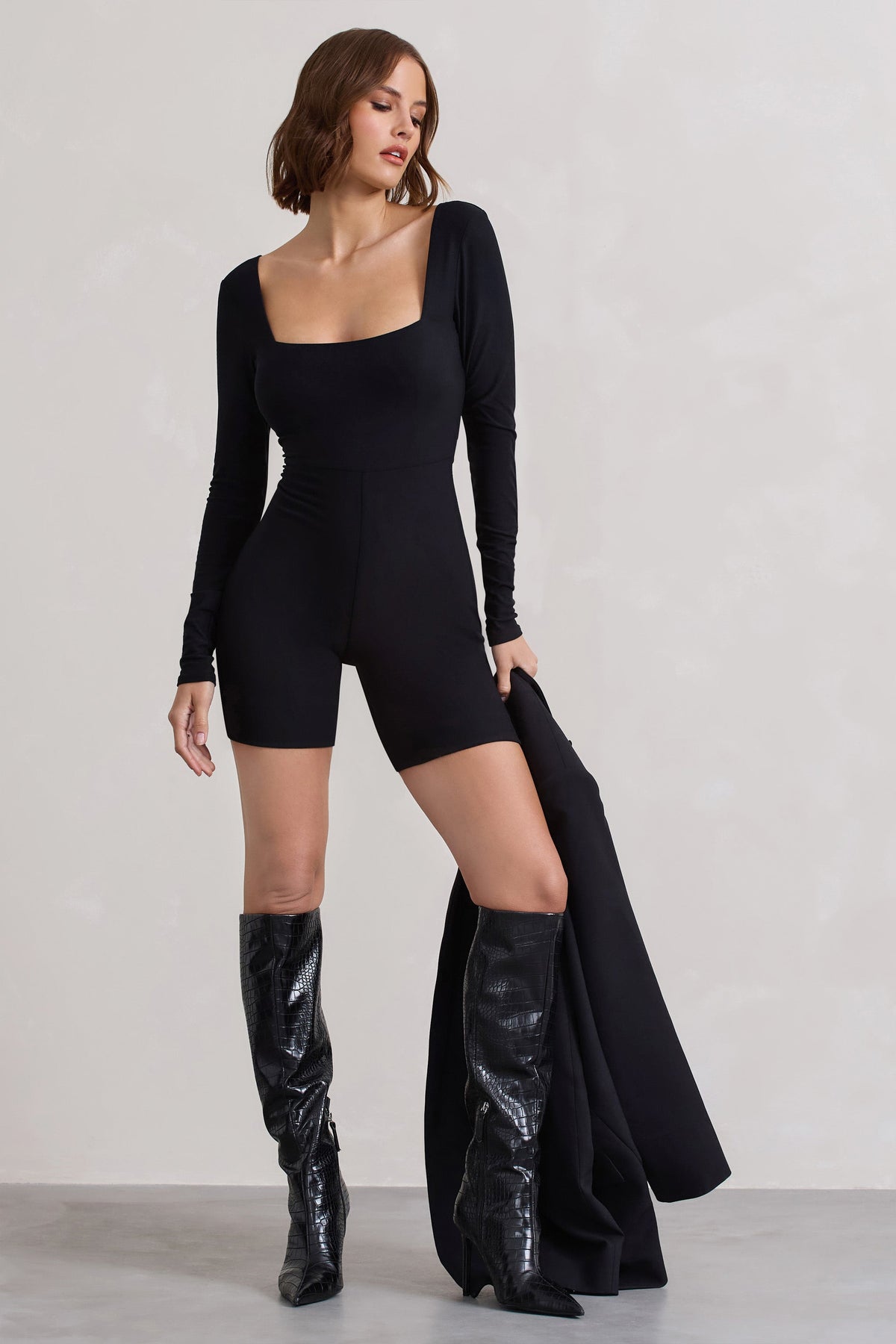 WB_HR_CL132270002-KayleighBlackSquare-NeckLong-SleevePlaysuit0