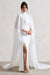 Saint | Cream Fishtail Split Maxi Dress With Chiffon Cape