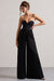 Lorelai | Black Corset Plisse Wide-Leg Jumpsuit