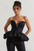 Huntley | Black Sweetheart Corset Top With Satin Puff Hem
