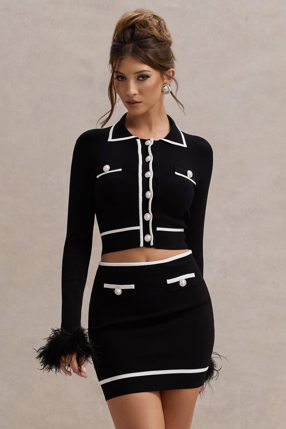 Seine | Black Knit Mini Skirt