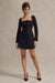 Andie | Black Tailored Square-Neck Mini Dress