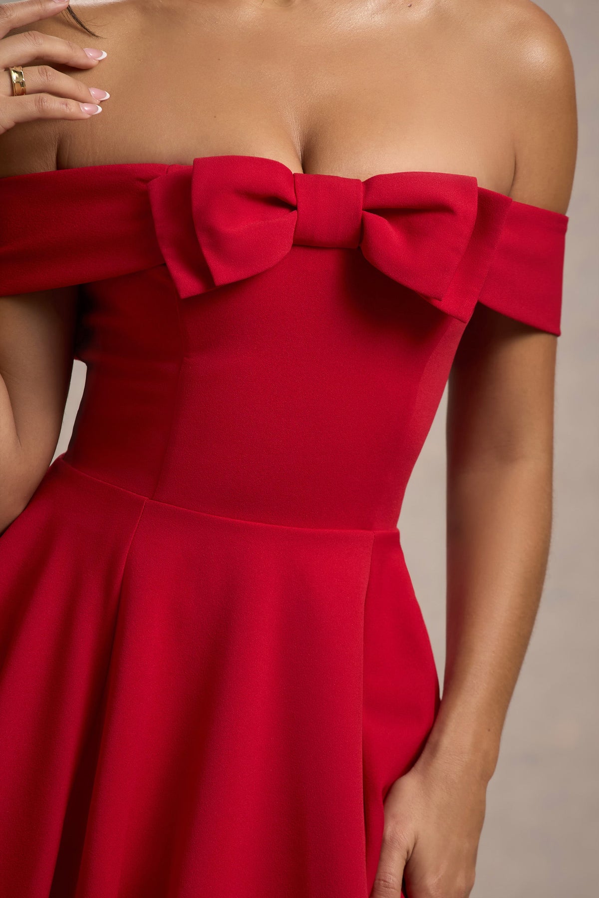 Club l bridesmaid bardot detail skater dress store