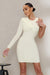 Talk The Talk | Off White One Sleeve Ruched Mini Dress