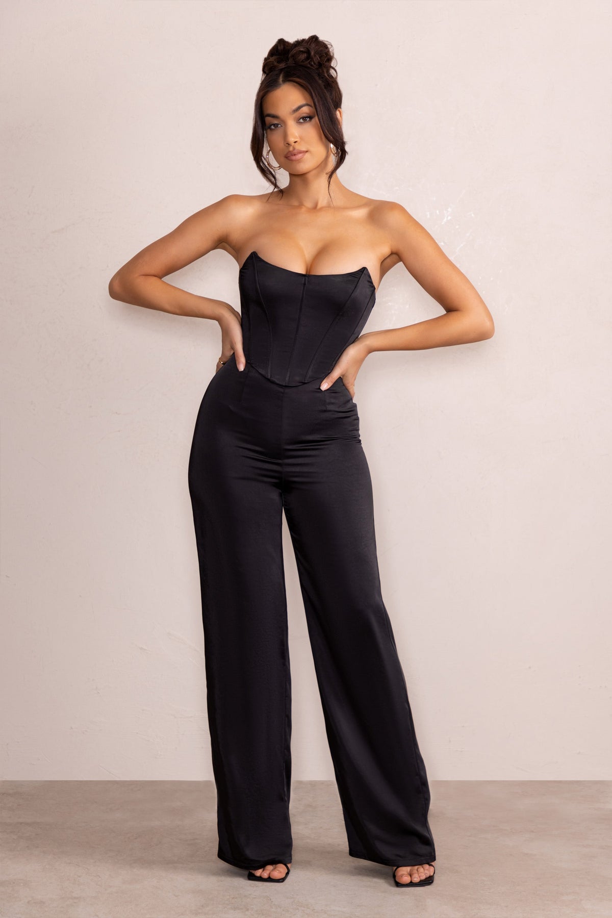 Bustier jumpsuit clearance black