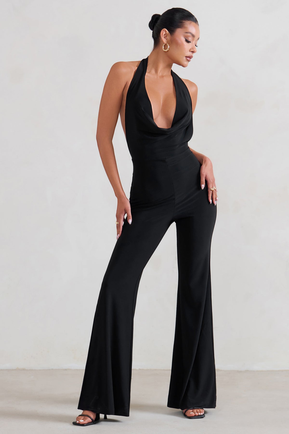 Cowl neck jumpsuit clearance