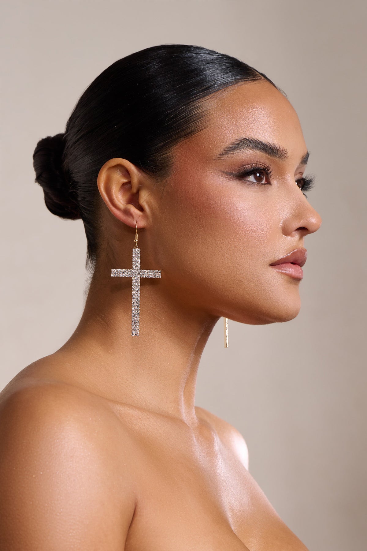 Diamante cross new arrivals earrings