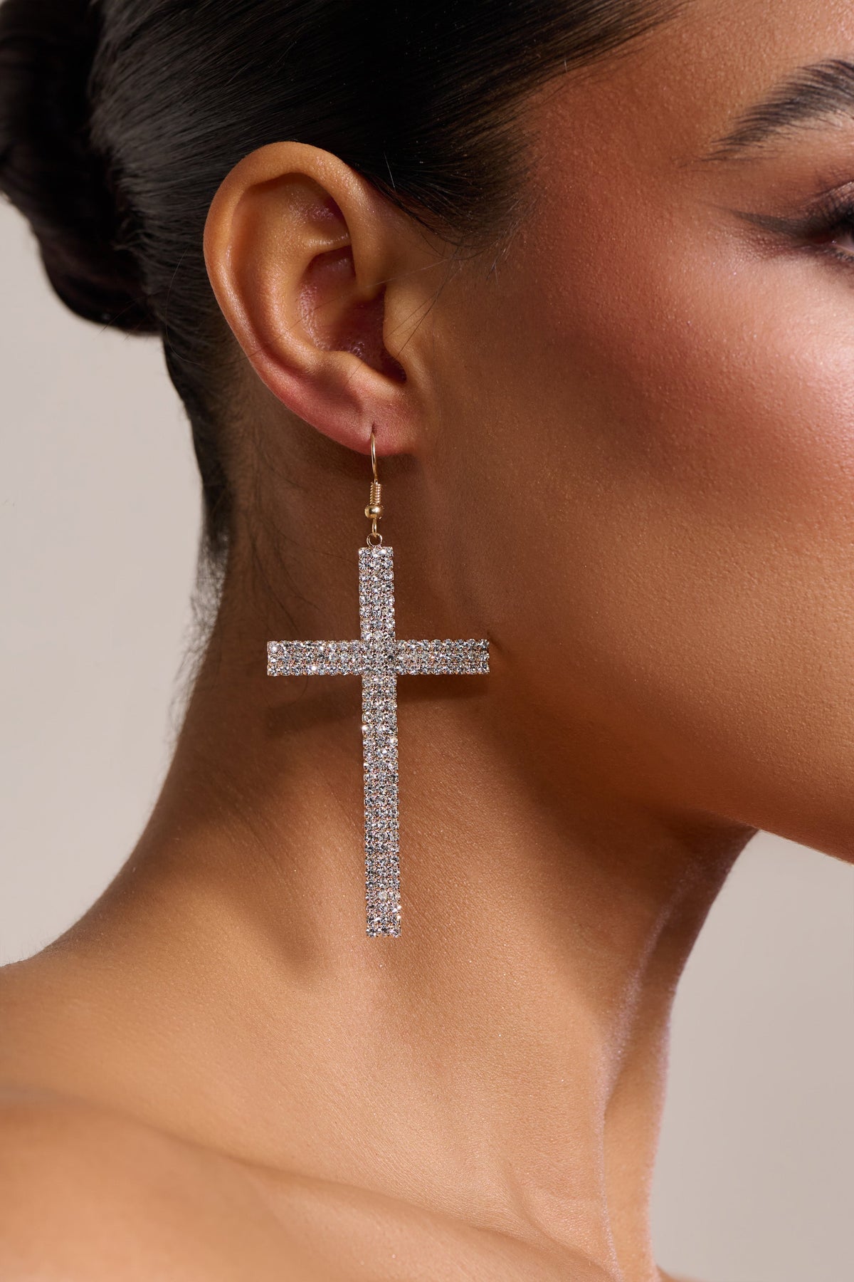 Diamante cross new arrivals earrings