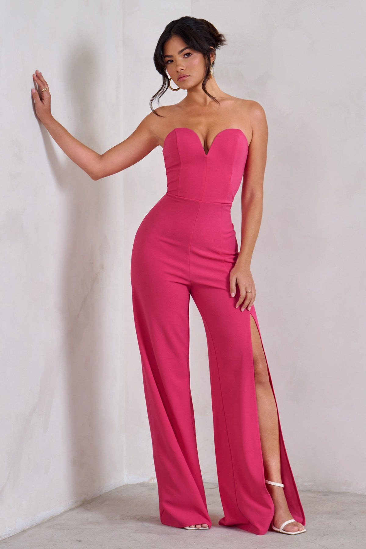 Pink wide leg jumpsuit store